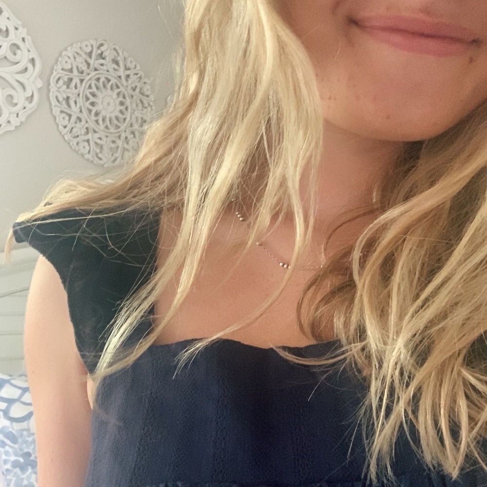 Women’s Navy Blue Sundress Flutter Sleeve Size Small - Picture 2 of 6